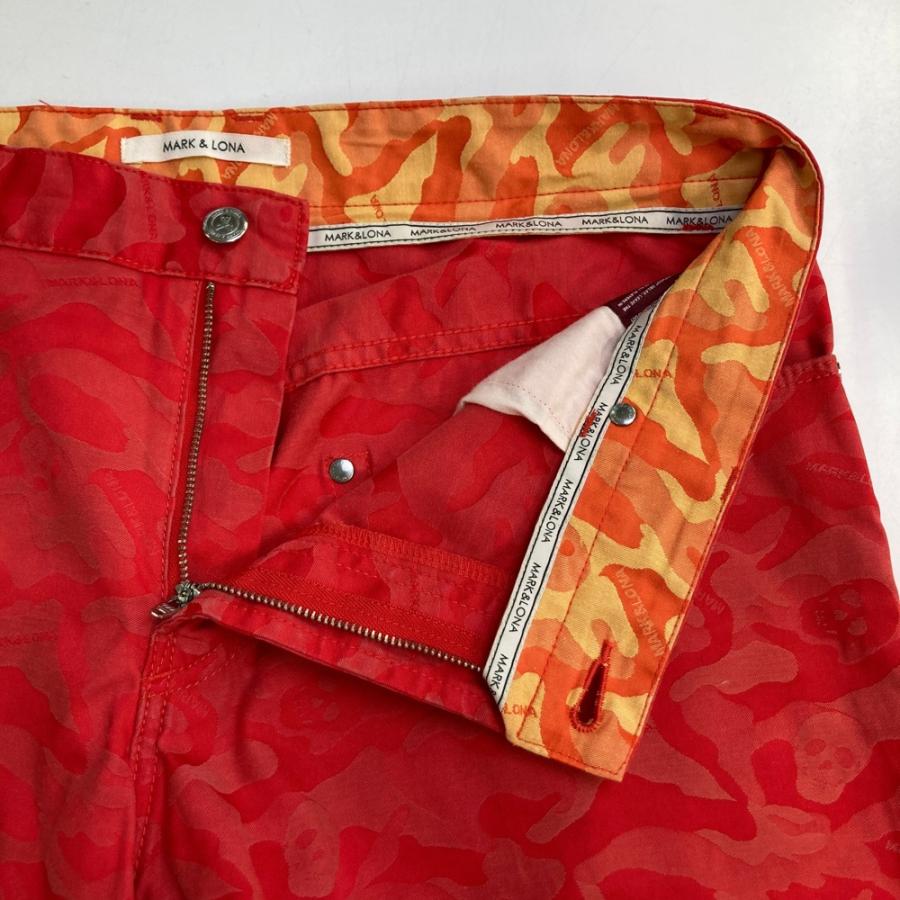 MARK&LONA マークアンドロナ ストレッチパンツ カモフラ×スカル 総柄