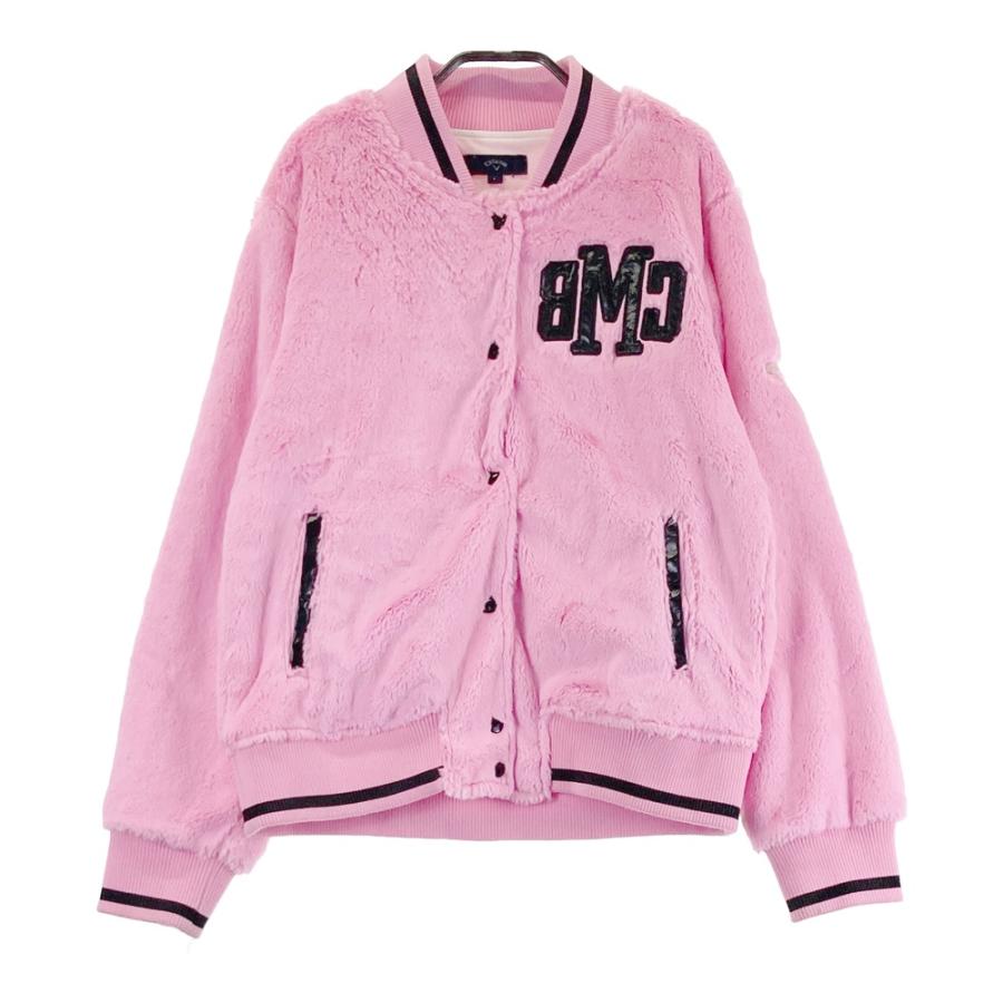 Callaway レディースジャケット ホワイト/ピンク CALLAWAY キャロウェイ ファー ジャケット ピンク系 L ゴルフウェア