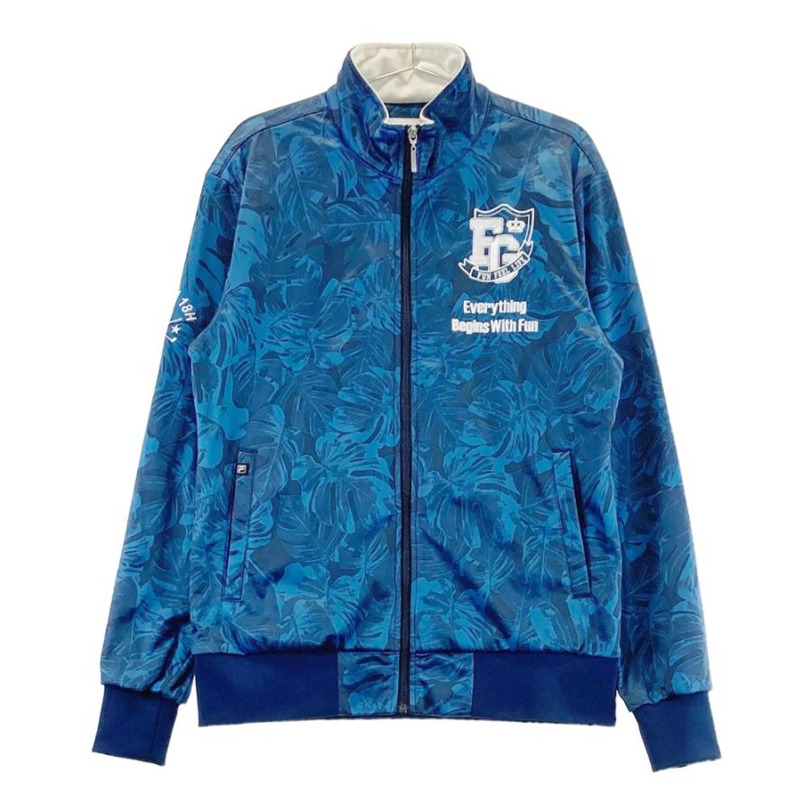 FILA GOLF フィラゴルフ 裏起毛 ジップジャケット リーフ ボタニカル柄