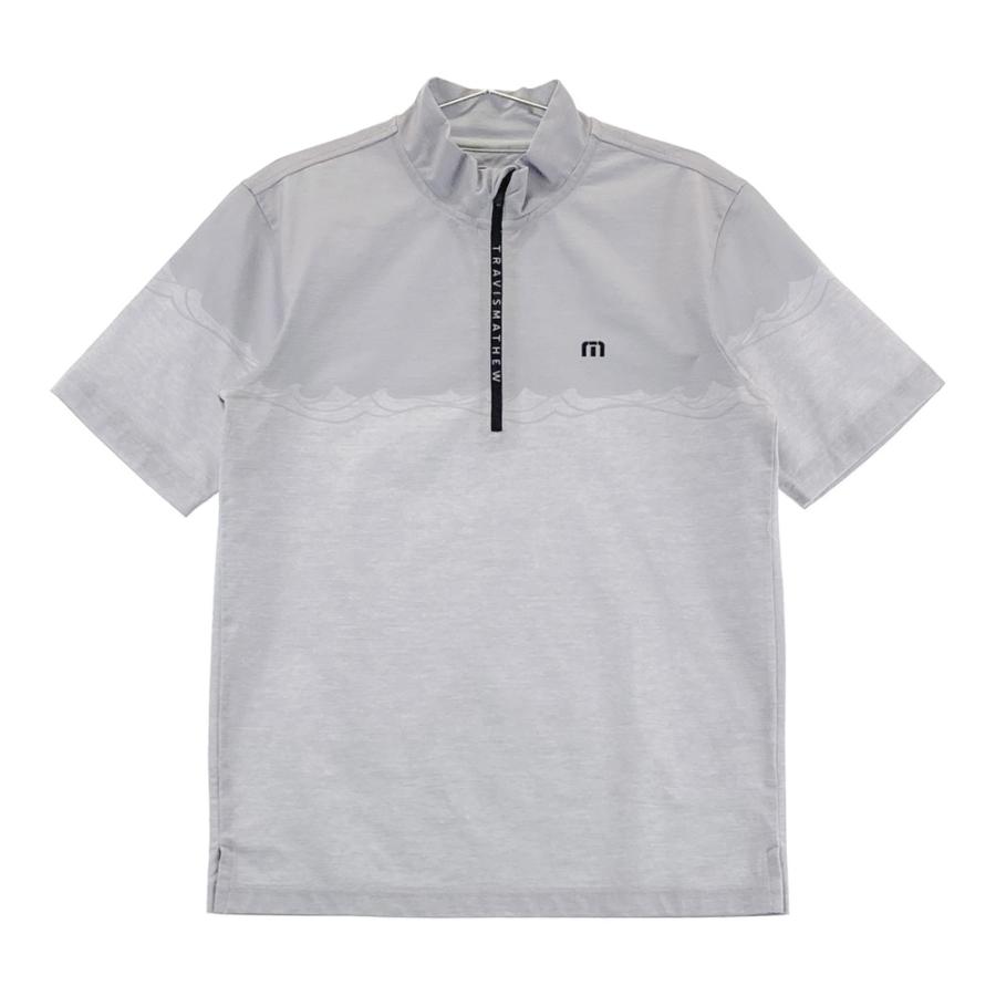 トラヴィスマシュー 半袖ポロシャツ M ホワイト&グレー系 バイカラー