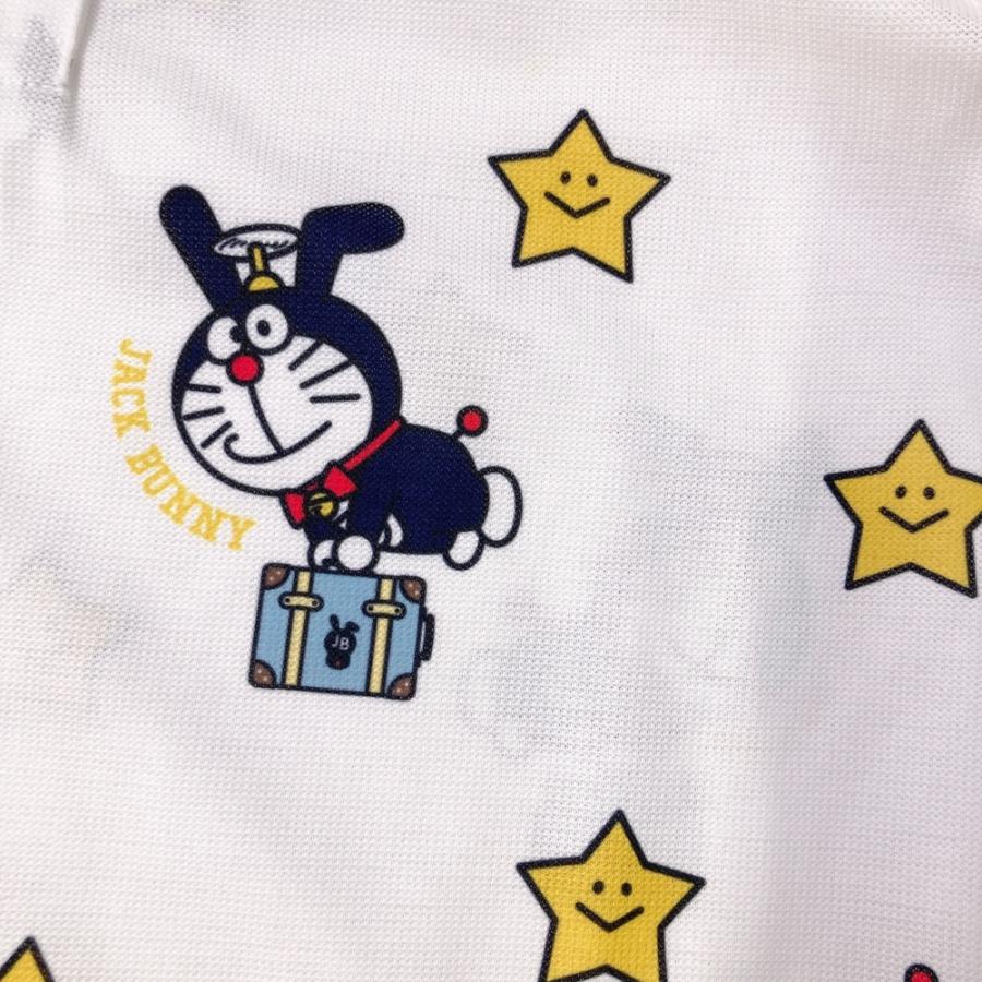 JACK BUNNY ジャックバニー ×ドラえもん 半袖ポロシャツ 総柄 ホワイト