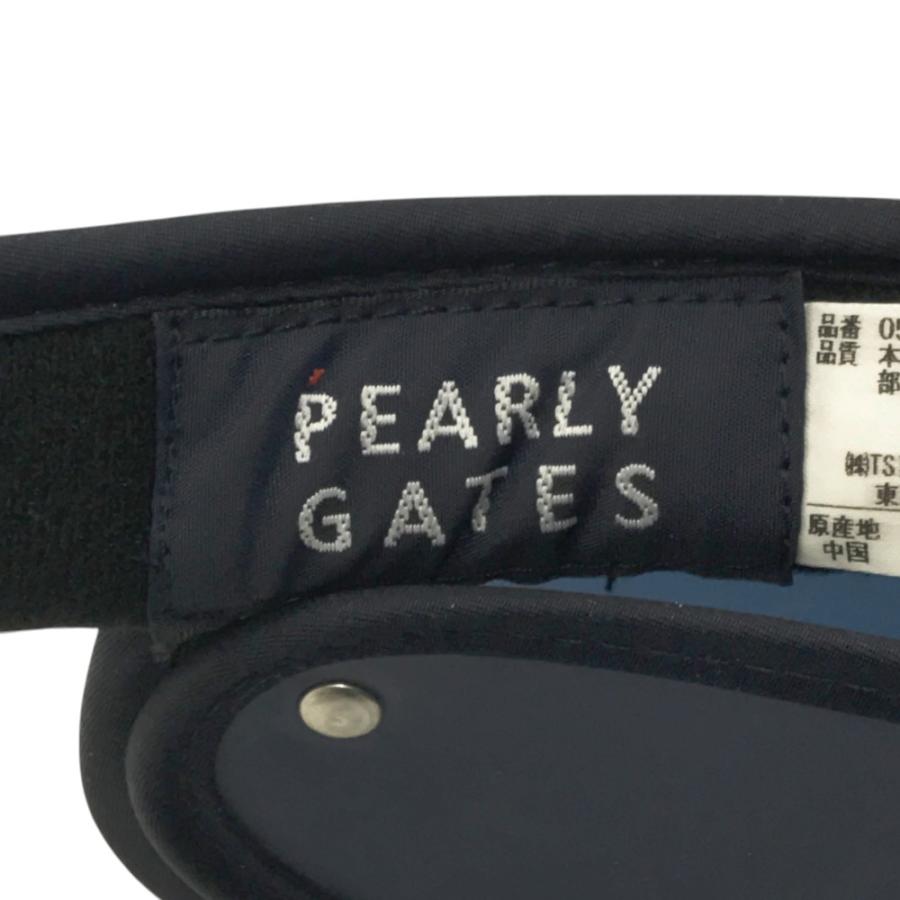 パーリーゲイツ　つば広サンバイザー　ニコちゃん クリップバイザー　紺 PEARLY GATES パーリーゲイツ つば広サンバイザー ニコちゃん