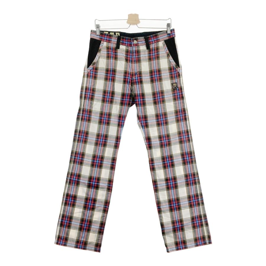 【未使用級】Russeluno ラッセルノ　ゴルフパンツ　チェック　レッド RUSSELUNO ラッセルノ ロングパンツ チェック柄 レッド系 L ゴルフ