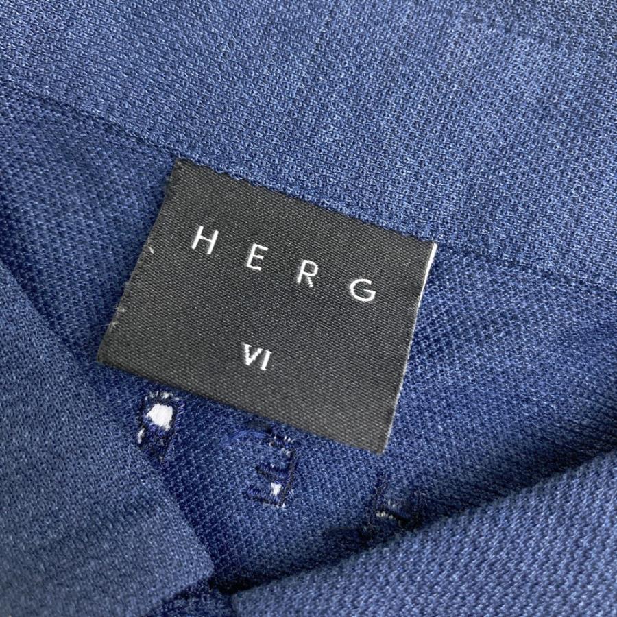 HERG1（エルグワン） 長袖ポロシャツ ネイビー系 6 ゴルフウェア