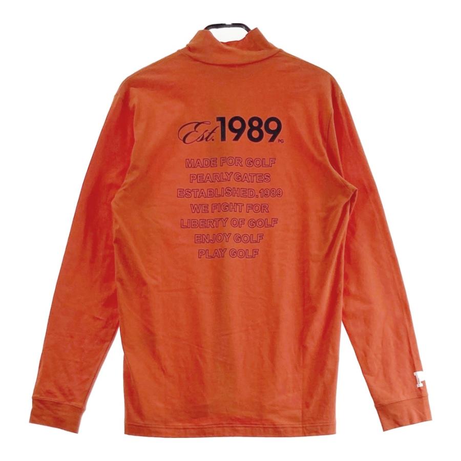 サイズ：6 PEARLY GATES パーリーゲイツ 053-4166111/2024年モデル ハイネック 長袖Tシャツ  オレンジ系 [240101523526] ゴルフウェア メンズ ストスト 新品】PEARLY GATES パーリーゲイツ 053-4166111/2024年モデル