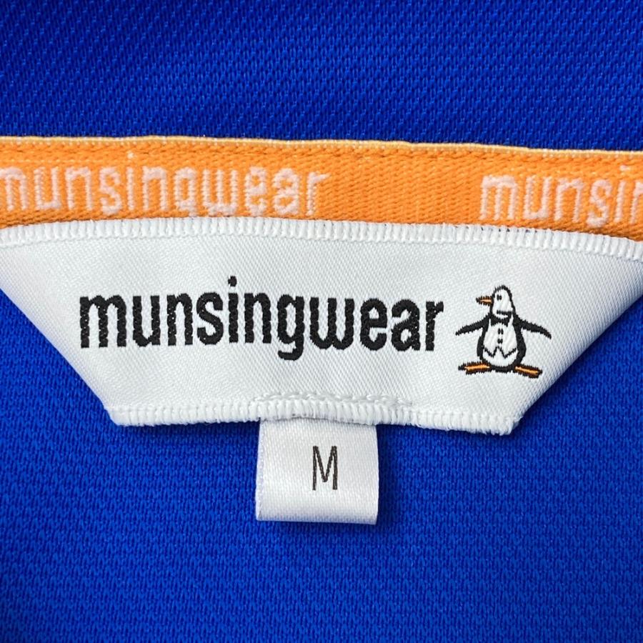 サイズ：L MUNSING WEAR マンシングウェア 2024年モデル 半袖ポロシャツ  ブルー系 [240101435293] ゴルフウェア メンズ ストスト MUNSING WEAR マンシングウェア 2024年モデル 半袖ポロシャツ