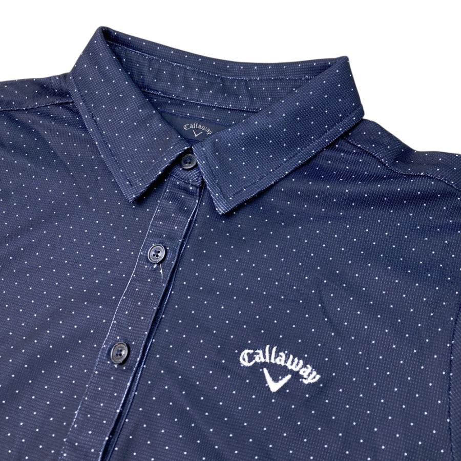 Callaway（キャロウェイ） 半袖ポロシャツ ドット柄 ネイビー系 M