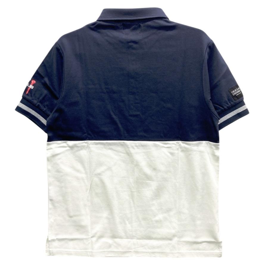 【新品】DOCUS ドゥーカス　GOLFポロシャツ　半袖　ゴルフウェア　ネイビー 新品】DOCUS ドゥーカス 半袖ポロシャツ ボタンダウン ネイビー