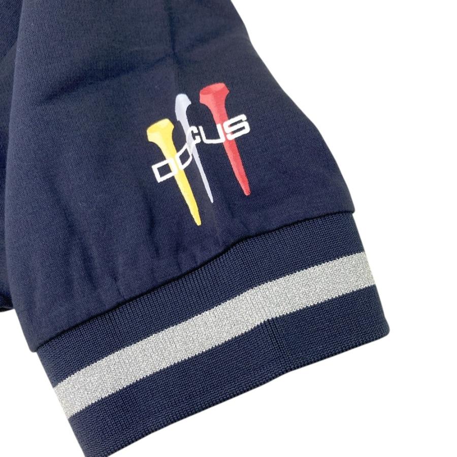 【新品】DOCUS ドゥーカス　GOLFポロシャツ　半袖　ゴルフウェア　ネイビー ドゥーカス クラシック ポロシャツ メンズ 大人 かっこいい