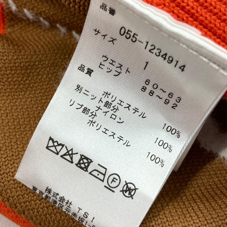 新品● パーリーゲイツ ●アーガイル柄＋モール ニットスカート　オレンジ/S 新品】PEARLY GATES パーリーゲイツ 055-1234914 ニットスカート