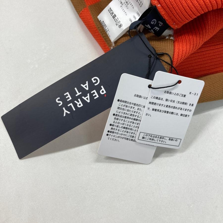 新品● パーリーゲイツ ●アーガイル柄＋モール ニットスカート　オレンジ/S 新品】PEARLY GATES パーリーゲイツ 055-1234914 ニットスカート