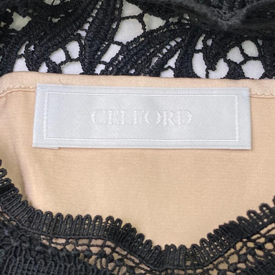 CELFORD セルフォード CWF0195039 リーフレース 半袖 ロングワンピース