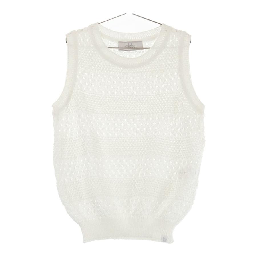 美品 アダバット adabat ファン付き空調服 ゴルフベスト 白 サイズ38 ADABAT アダバット ニットベスト ホワイト系 38 ゴルフウェア