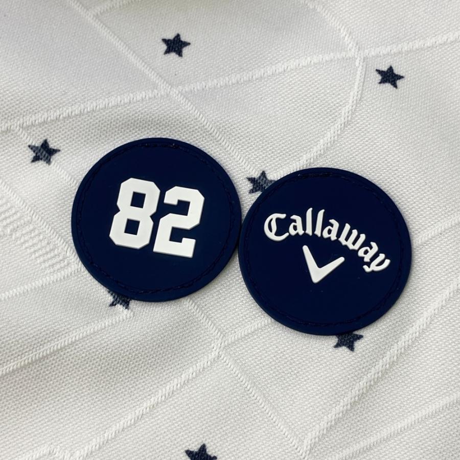サイズ：3L CALLAWAY キャロウェイ  半袖ポロシャツ ボタンダウン 星 総柄 ホワイト系 [240101432711] ゴルフウェア メンズ ストスト 新品】CALLAWAY キャロウェイ 半袖ポロシャツ ボタンダウン 星