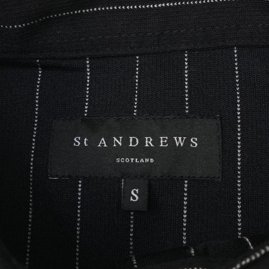 新品タグ付 ST. ANDREWS フリル袖ポロシャツ ブラック ゴルフウェア