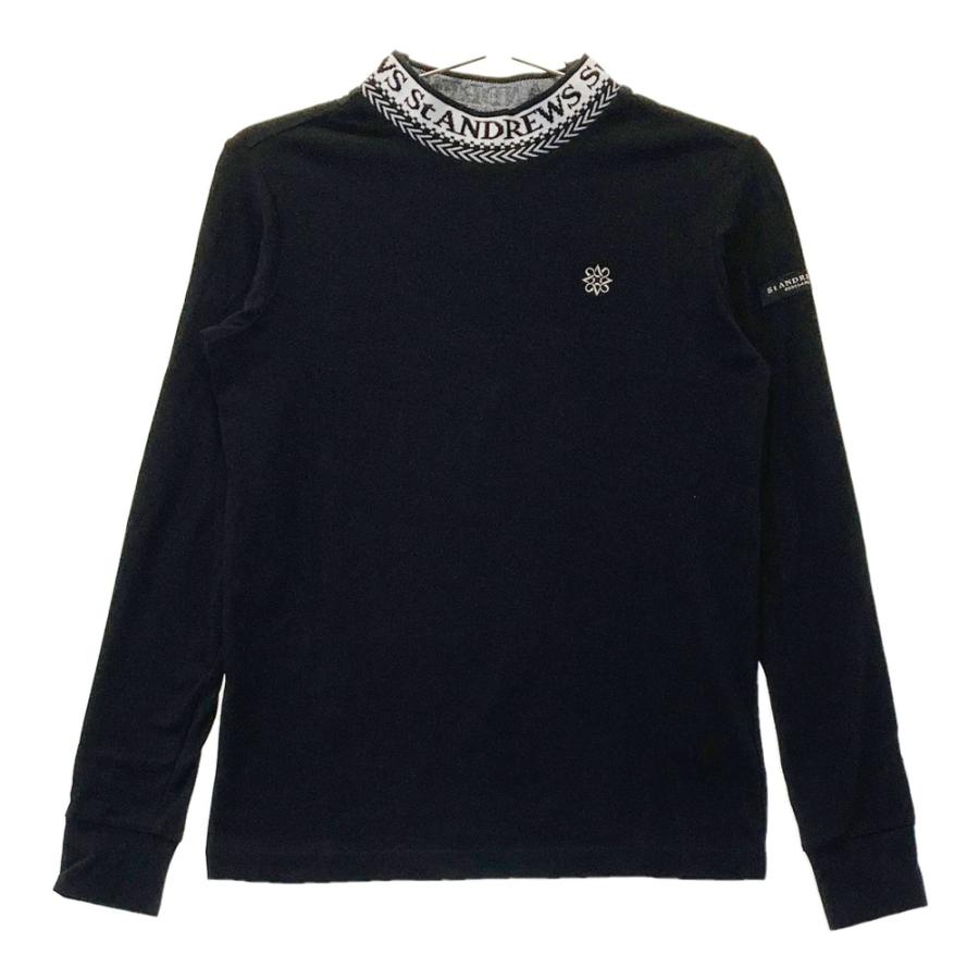 ST ANDREWS セントアンドリュース モックネック 長袖Tシャツ ブラック