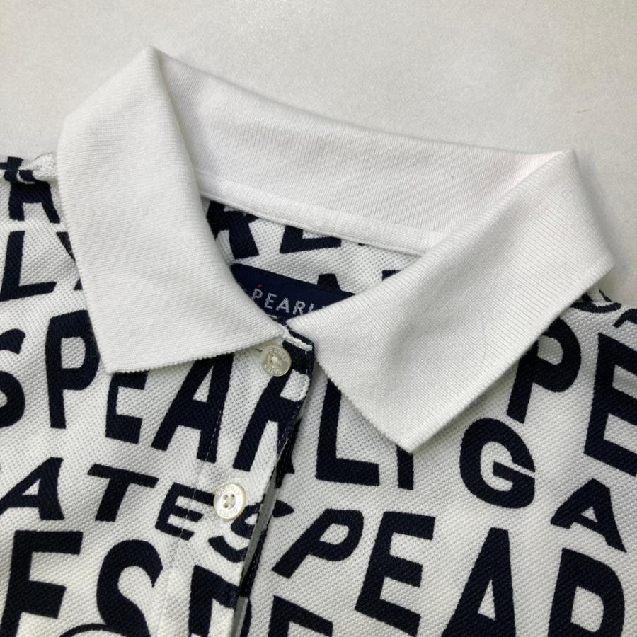 PEARLY GATES（パーリーゲイツ） 半袖ポロシャツ フリル ロゴ総柄