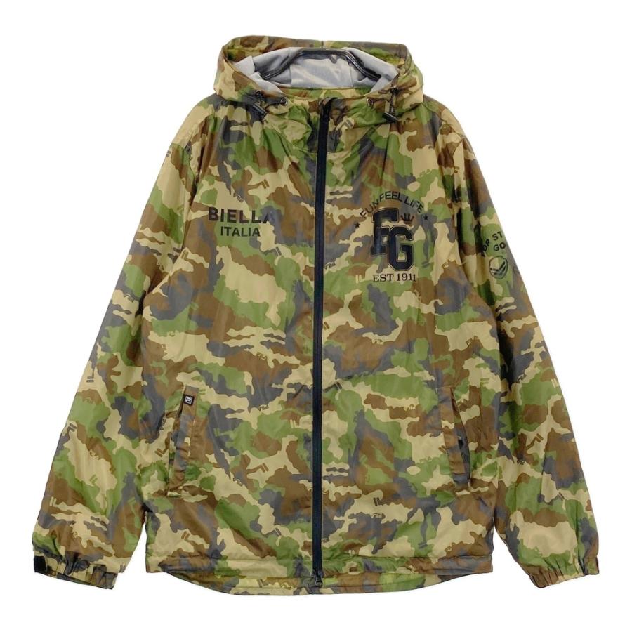 FILA GOLF フィラゴルフ フード付 ジップジャケット カモフラ ロゴ柄