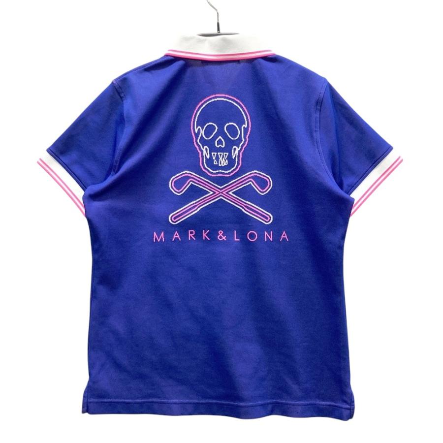 MARK&LONA マークアンドロナ　レディース　半袖ポロシャツ38 MARK&LONA マークアンドロナ 半袖 ポロシャツ ブローチ S ゴルフ