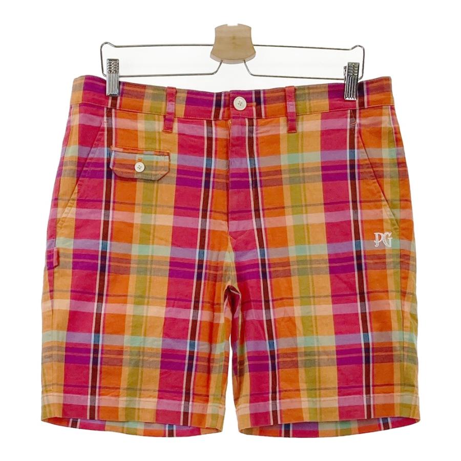 PEARLY GATES パーリーゲイツ　ハーフパンツ　サイズ5 オレンジ PEARLY GATES パーリーゲイツ ハーフパンツ チェック柄 オレンジ