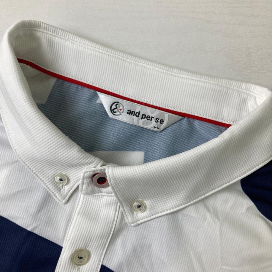 AND PER SE アンパスィ 半袖ポロシャツ ホワイト系 LL ゴルフ