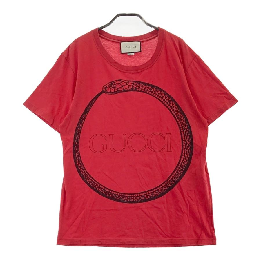 GUCCI（グッチ） 493117 半袖Tシャツ レッド系 S メンズ : ブランド