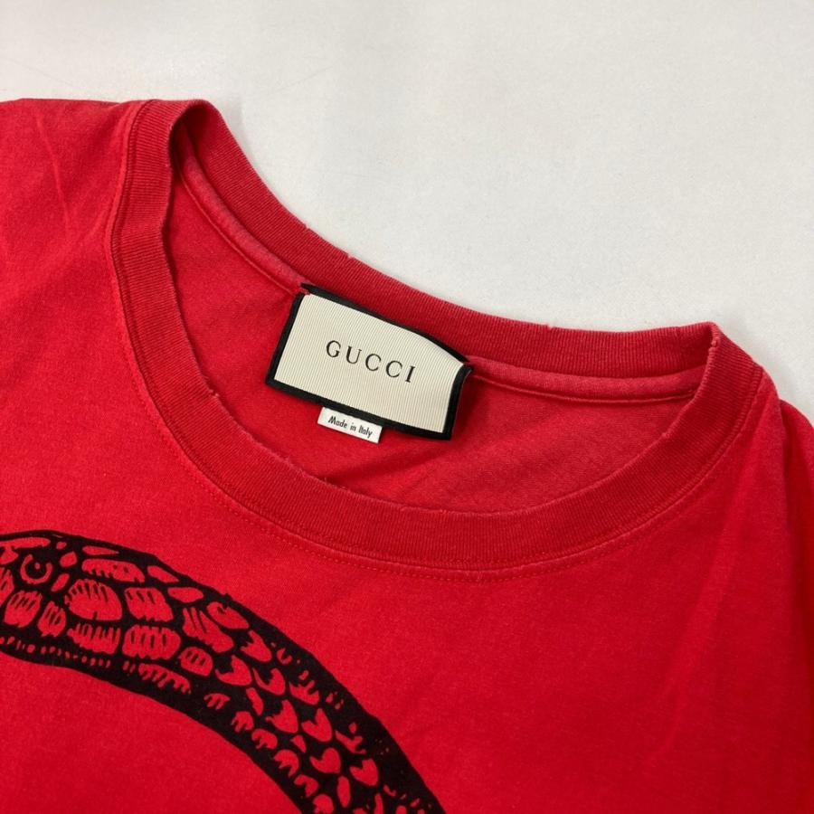 GUCCI（グッチ） 493117 半袖Tシャツ レッド系 S メンズ : ブランド