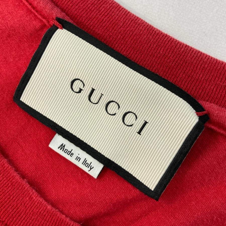 GUCCI（グッチ） 493117 半袖Tシャツ レッド系 S メンズ : ブランド