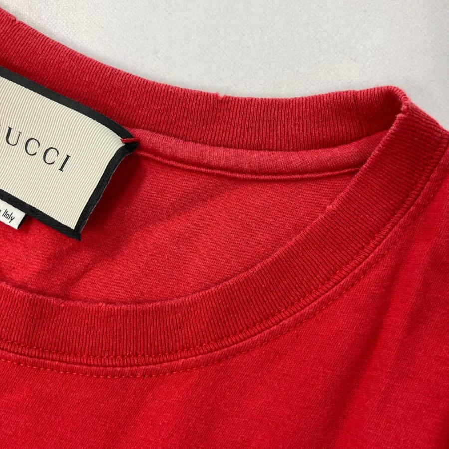GUCCI（グッチ） 493117 半袖Tシャツ レッド系 S メンズ : ブランド