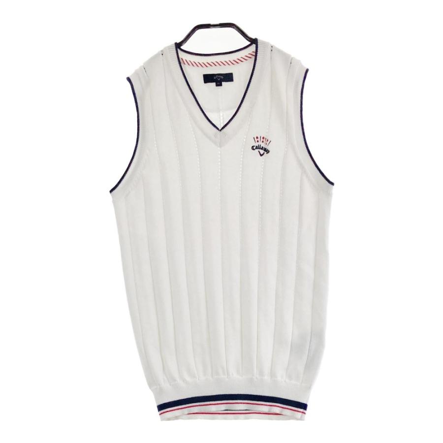 CALLAWAY キャロウェイ Vネック ニットベスト ホワイト系 LL ゴルフ