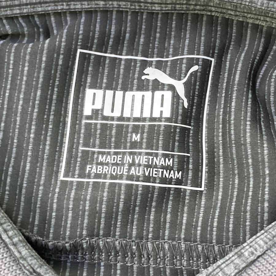PUMA GOLF プーマゴルフ 長袖ポロシャツ ストライプ柄 グレー系 M