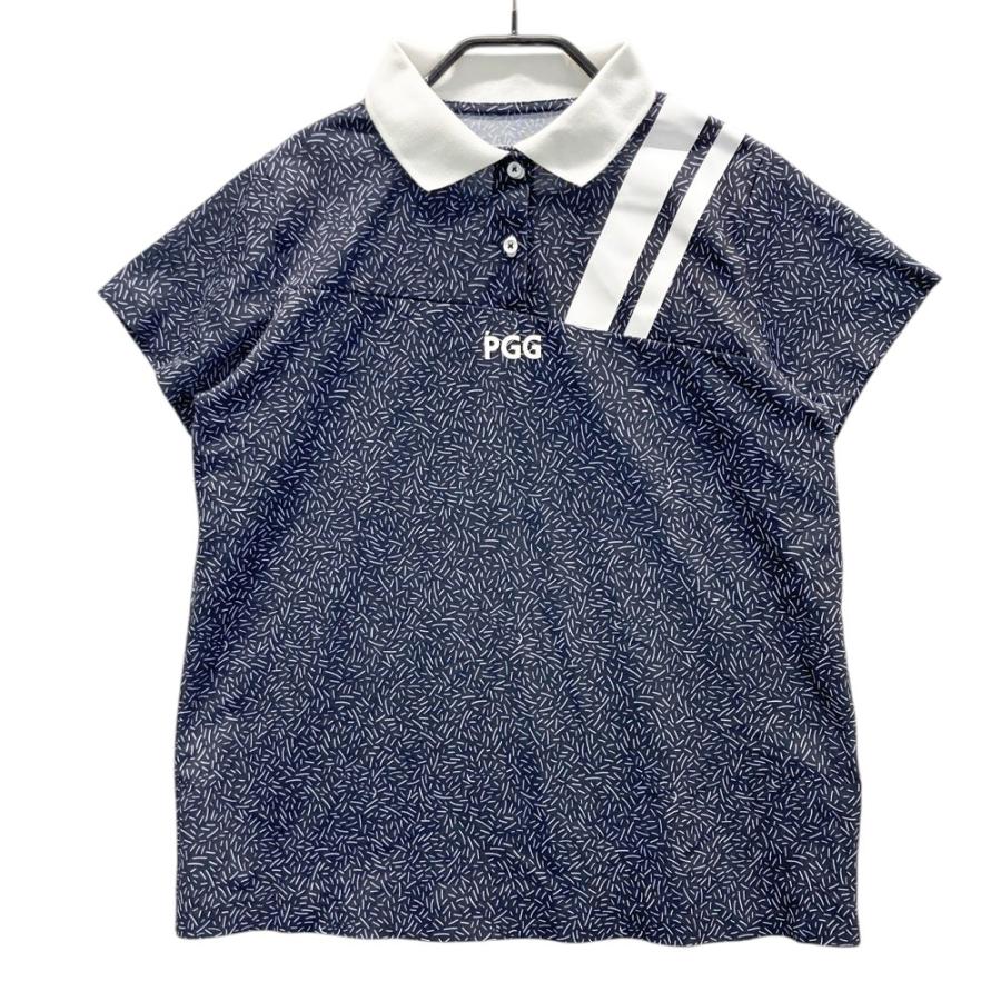 PGG PEARLY GATES パーリーゲイツ 半袖ポロシャツ 総柄 ネイビー系 0