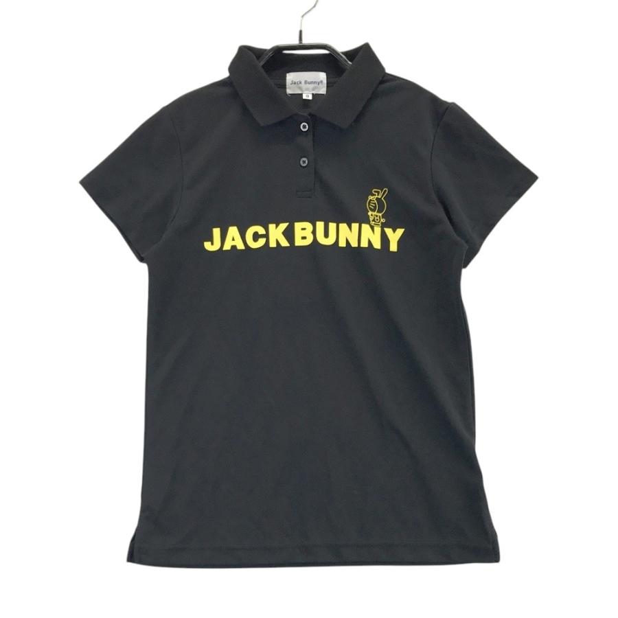 新品 ジャックバニー Jack Bunny!! ドラえもん 半袖ポロシャツ 黒 Jack Bunny!! ジャックバニー×ドラえもん 半袖ポロシャツ 黒×白