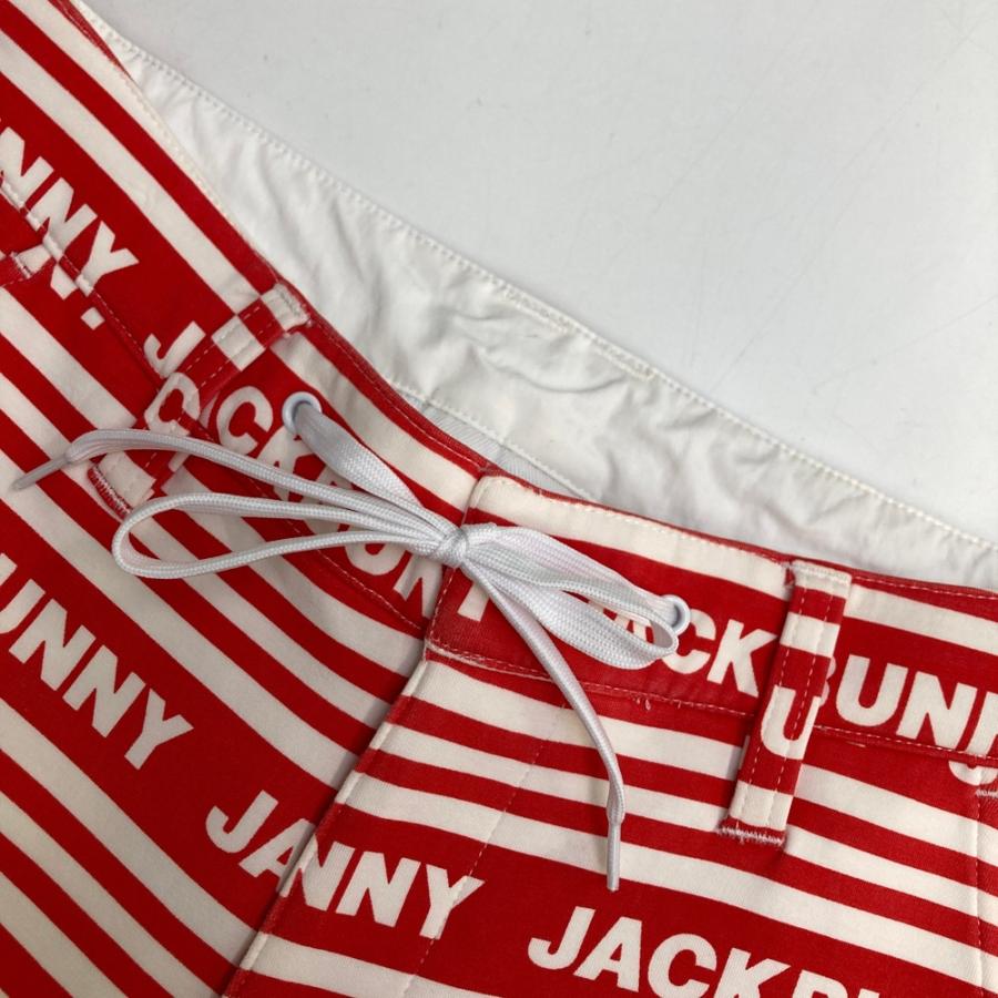 JACK BUNNY ジャックバニー ストレッチパンツ ボーダー ロゴ柄 レッド