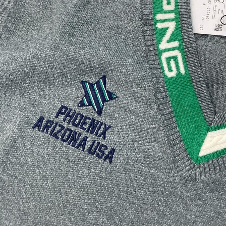 新品】PING ピン 2023年 ニットベスト グレー系 M ゴルフウェア メンズ