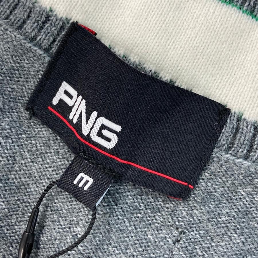 新品】PING ピン 2023年 ニットベスト グレー系 M ゴルフウェア メンズ