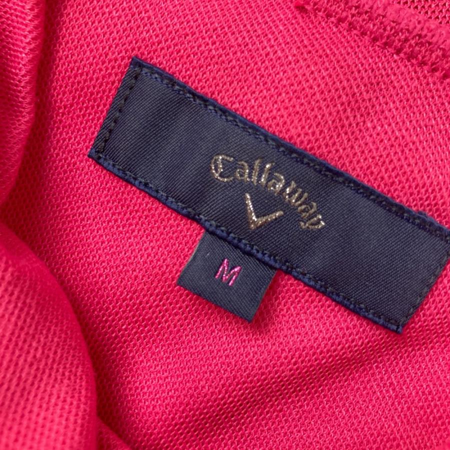 CALLAWAY キャロウェイ ハイネック 半袖Tシャツ リボン ピンク系 M