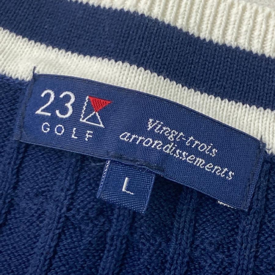 23区GOLF ニジュウサンクゴルフ ニットベスト ネイビー系 L ゴルフ 