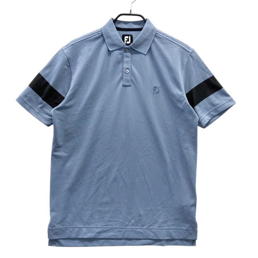 美品 FOOT JOY メンズ ゴルフ ポロシャツ L 半袖 ブルー FootJoy（フットジョイ） 半袖ポロシャツ ブルー系 L ゴルフウェア