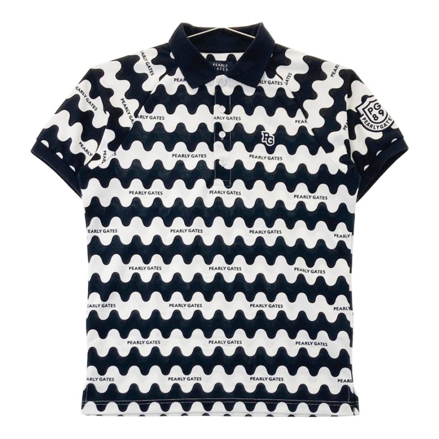 ★新品・未使用★　PEARLY GATES ポロシャツ　ボーダー 半袖　４/M PEARLY GATES パーリーゲイツ 半袖ポロシャツ なみなみボーダー柄
