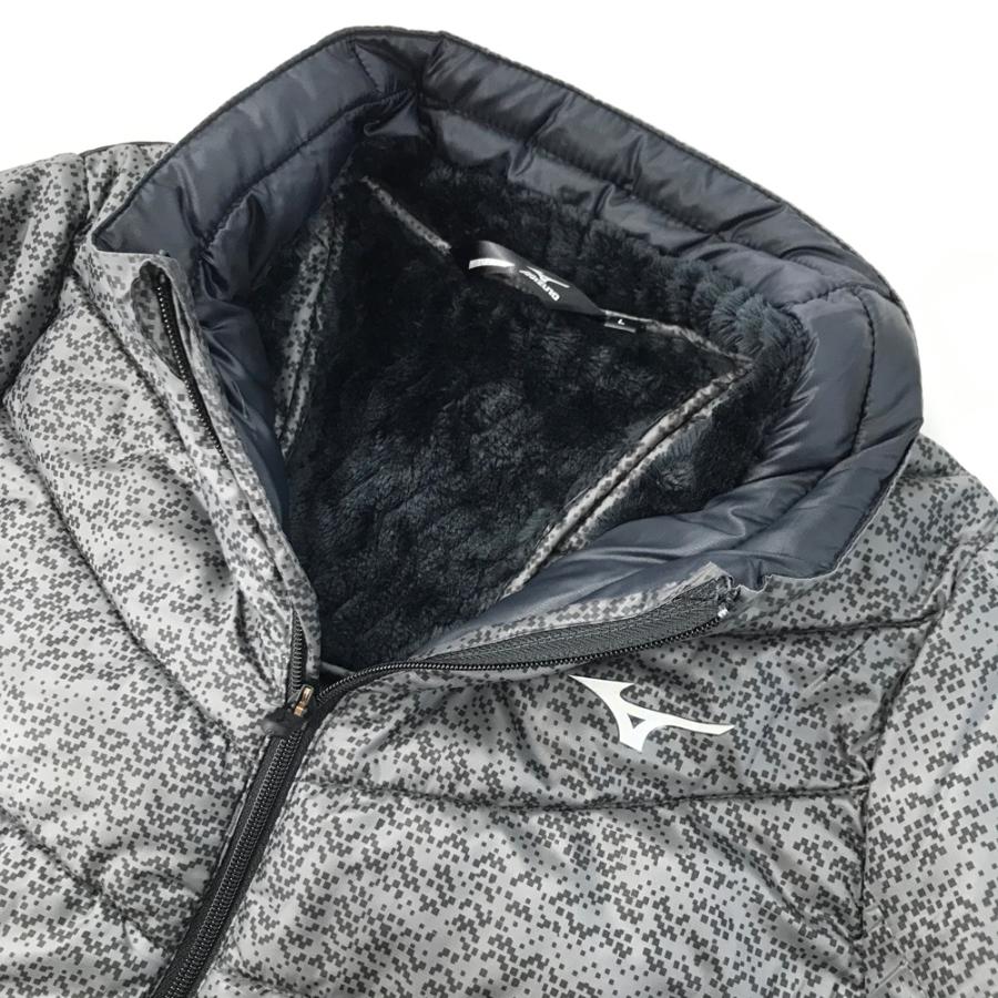 MIZUNO GOLF ミズノゴルフ 中綿ジャケット 総柄 グレー系 L ゴルフ