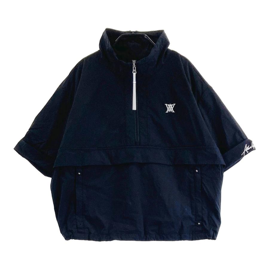 ANEW GOLF アニューゴルフ ハーフジップ 半袖ブルゾン ブラック