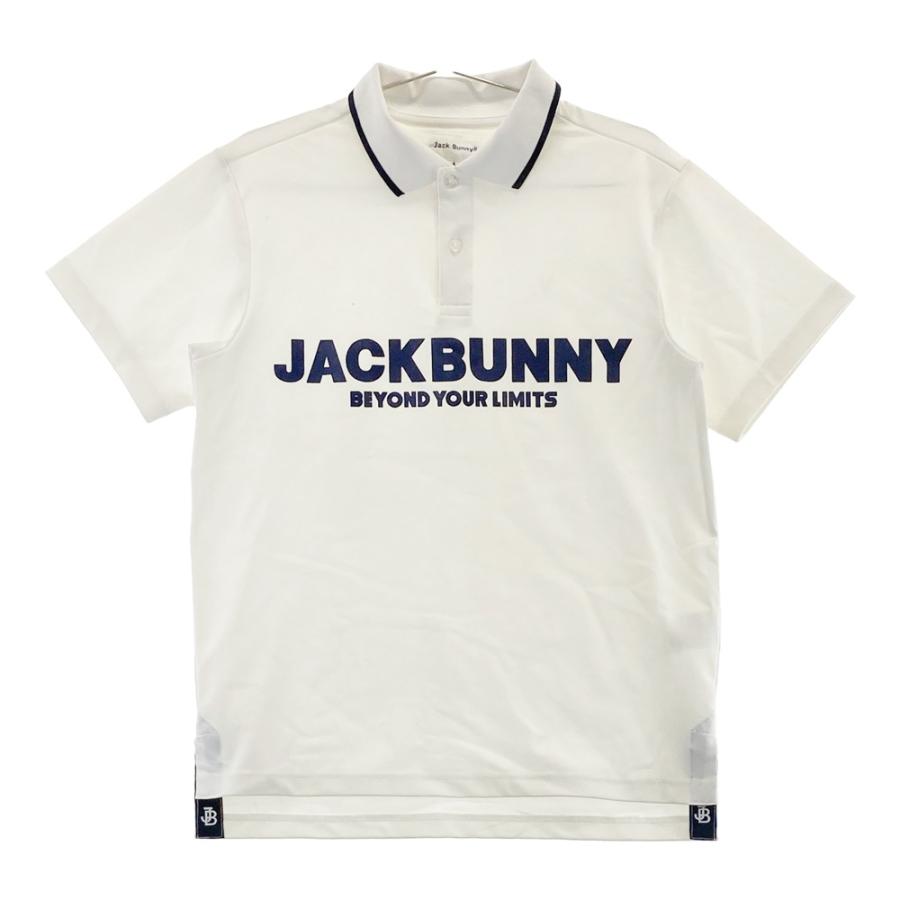 4 サイズ M ジャックバニー ポロシャツ ホワイト メンズ 新品 ゴルフ JACK BUNNY ジャックバニー 半袖ポロシャツ ホワイト系 4 ゴルフウェア