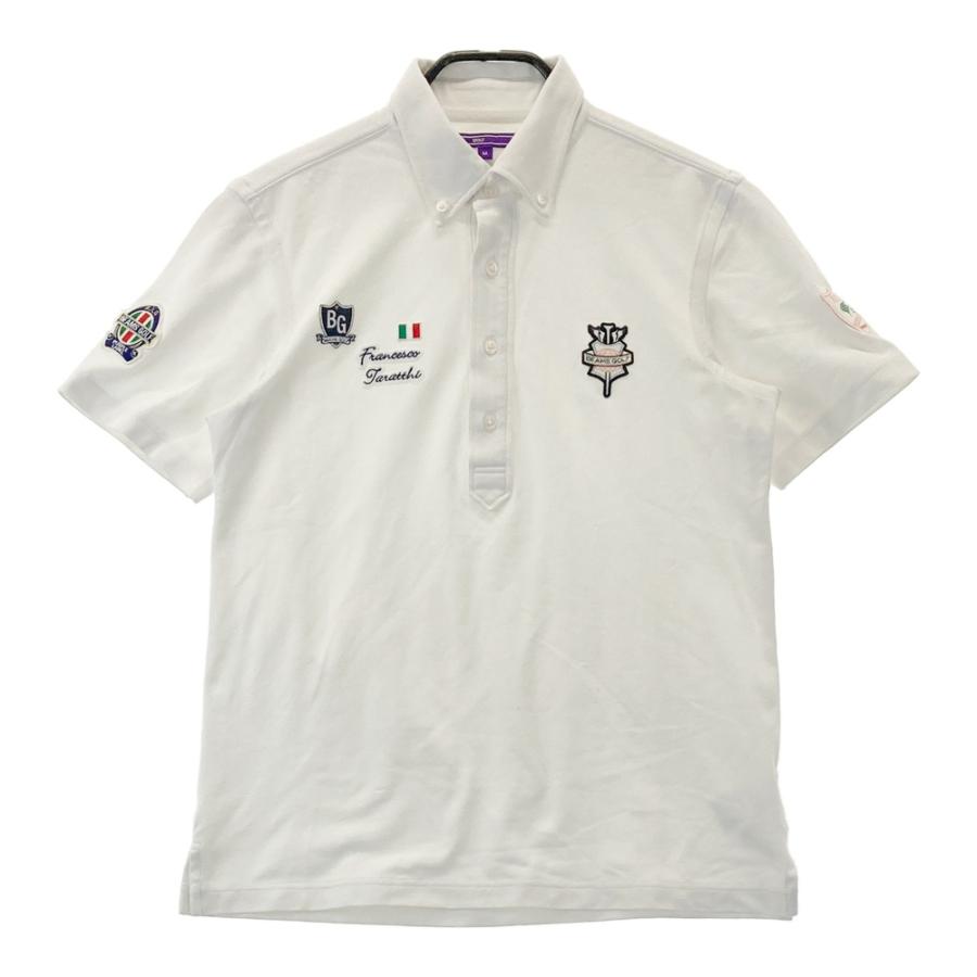 BEAMSGOLF ホワイト ポロシャツ M BEAMS GOLF ビームスゴルフ 半袖ポロシャツ ボタンダウン ホワイト系 M