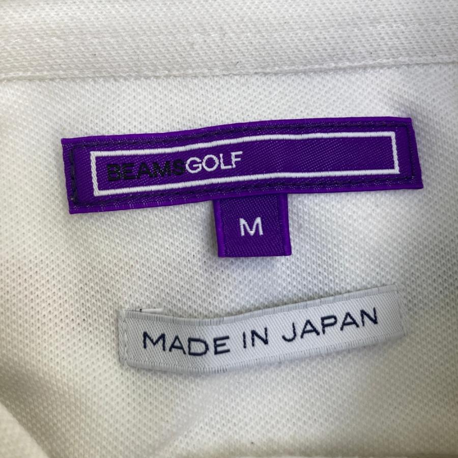 BEAMS GOLF ビームスゴルフ 半袖ポロシャツ ボタンダウン ホワイト系 M