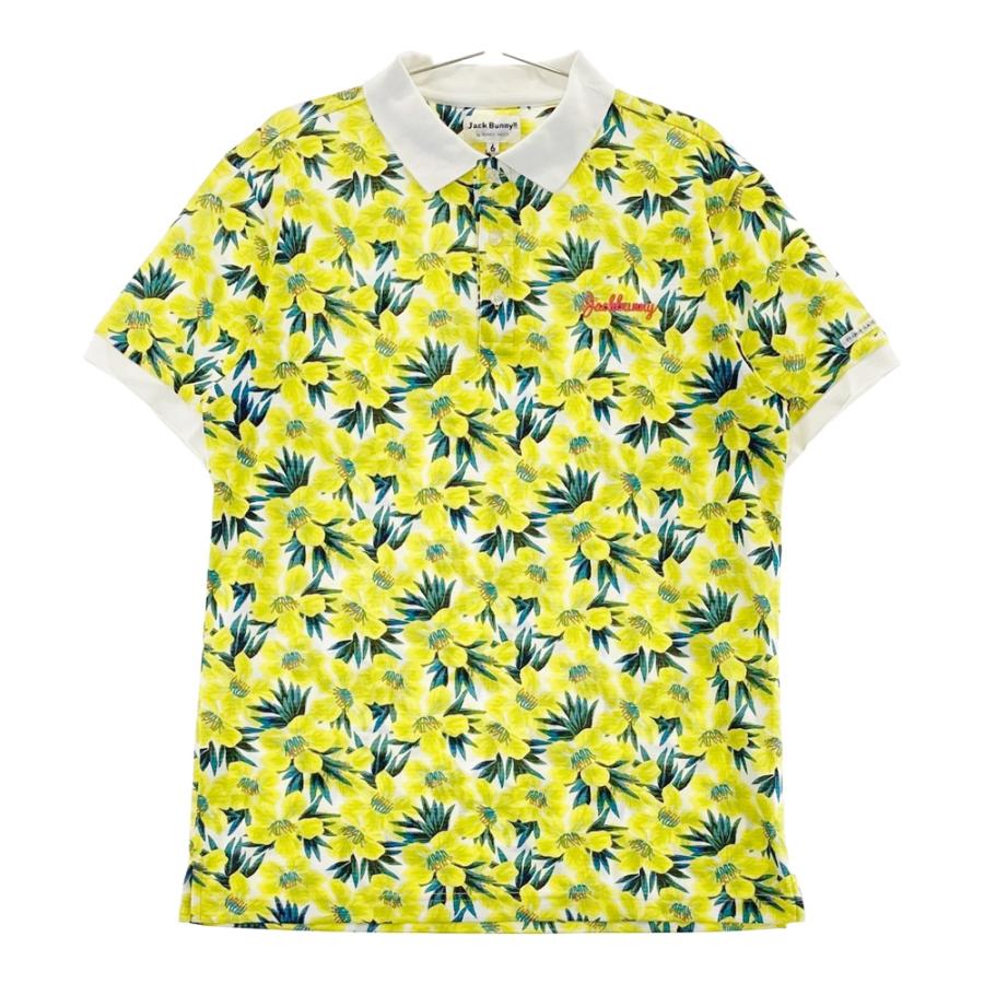 JACK BUNNY ジャックバニー 半袖ポロシャツ 花柄 イエロー系 6 ゴルフ