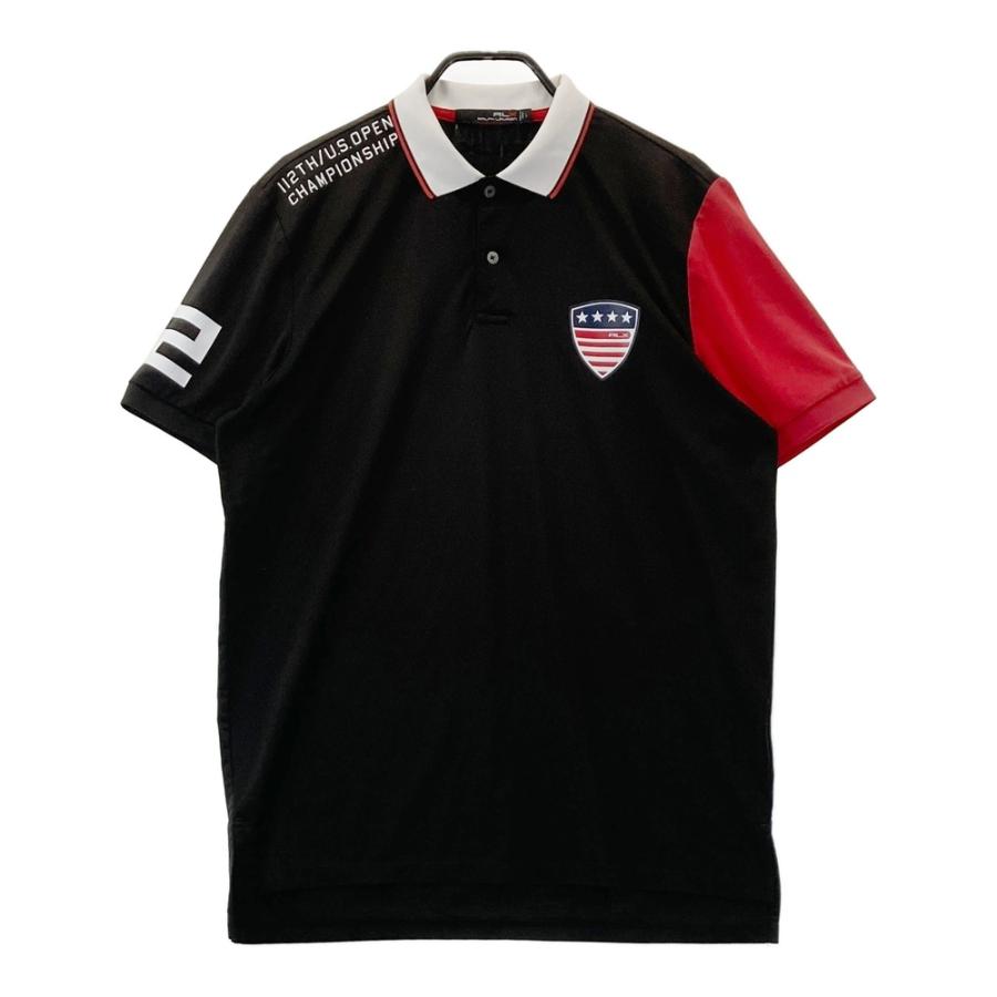 ★未使用品！RLX,ラルフローレン,ゴルフ,ポロシャツ, RLX ラルフローレン 半袖ポロシャツ ブラック系 L ゴルフウェア メンズ