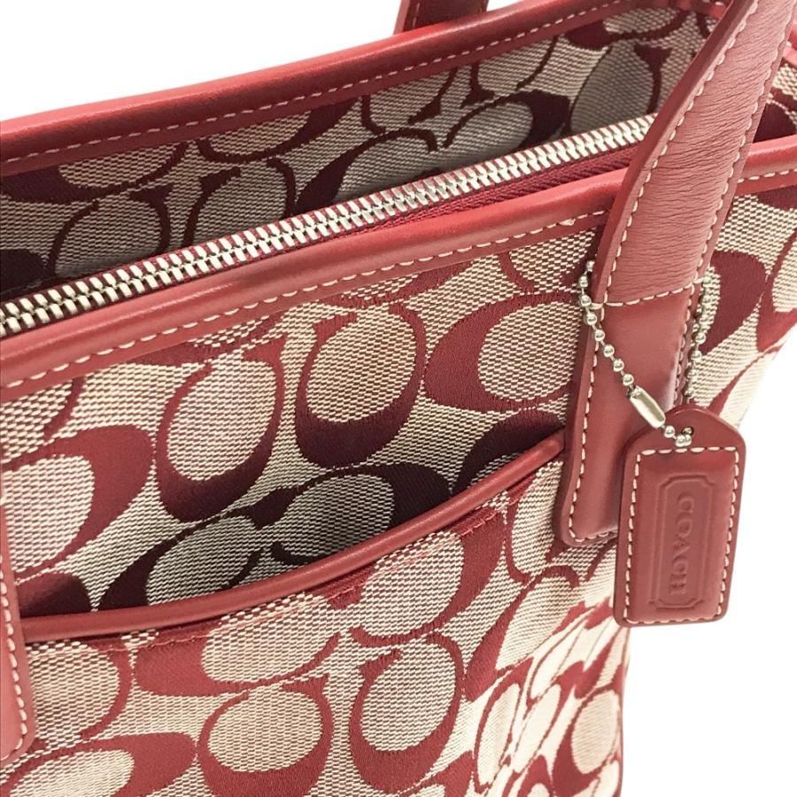COACH コーチ 6092 トートバッグ シグネチャー レッド系 : ブランド