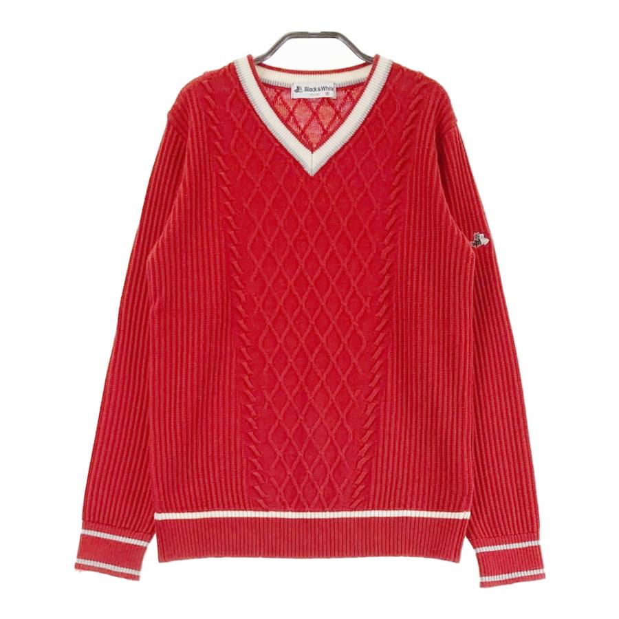 BLACK&WHITE ブラックアンドホワイト 長袖ニットセーター ウール混