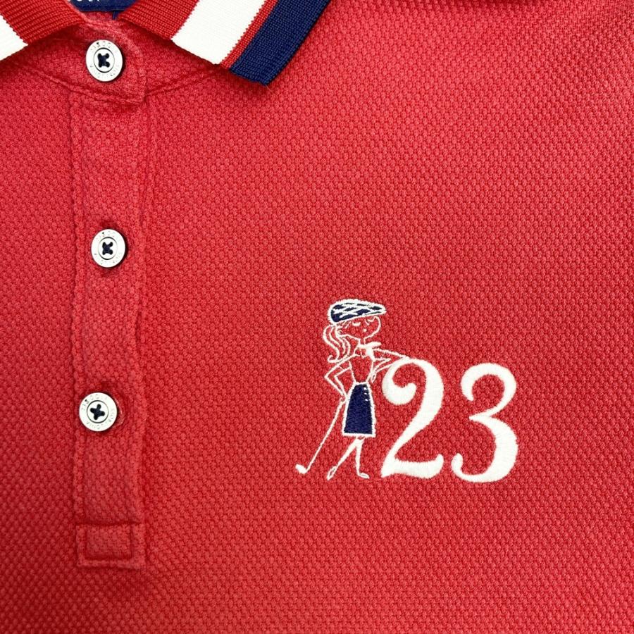 23区GOLF ニジュウサンクゴルフ 半袖ポロシャツ レッド系 2 ゴルフ